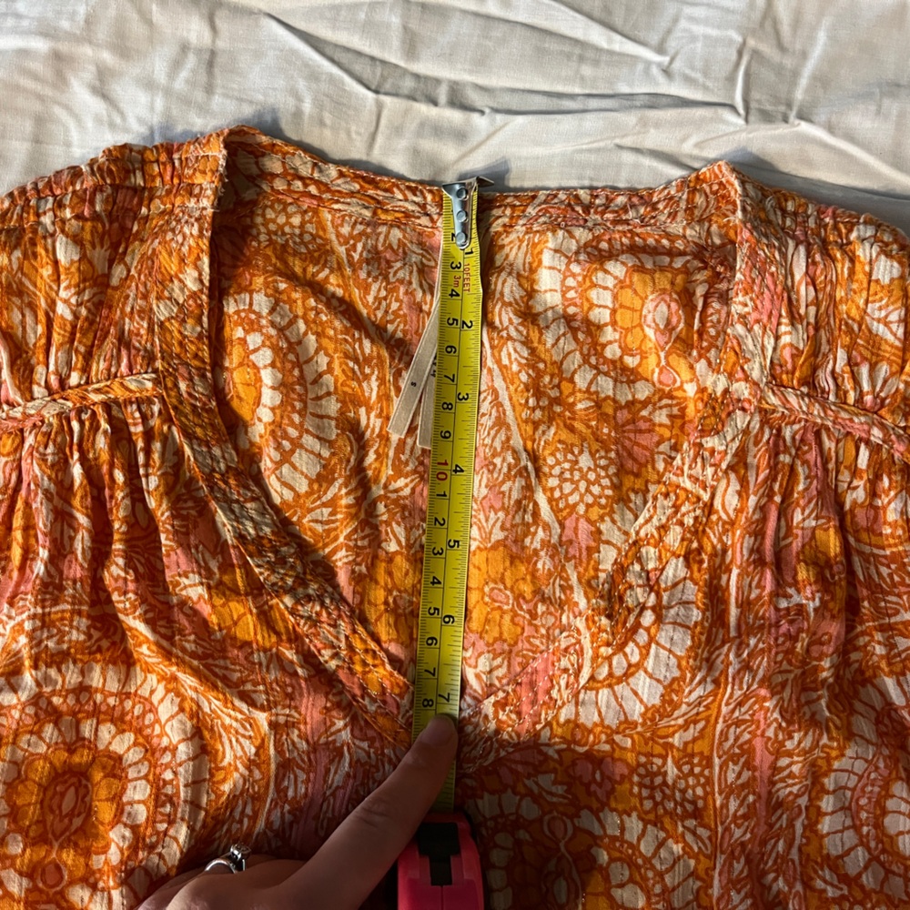 Anthropologie Terra Shirred Blouse Size S - Picture 7 of 10